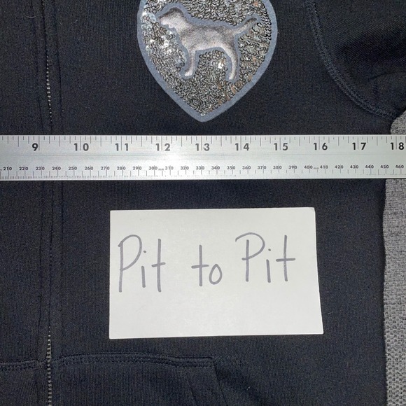 NWT Victorias Secret Love Pink Hoodie Faux Fur Lined Y2K Sequin Bling 2011 XS - Picture 11 of 14